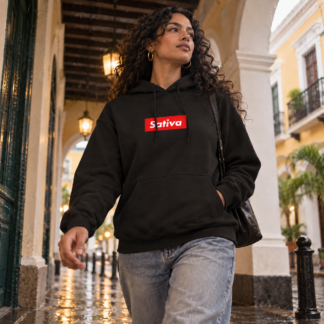 sativa supreme champion hoodie lifestyle photo